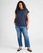 Navy $|& SEAS Brentwood Boat Neck Top - UGC On Fig