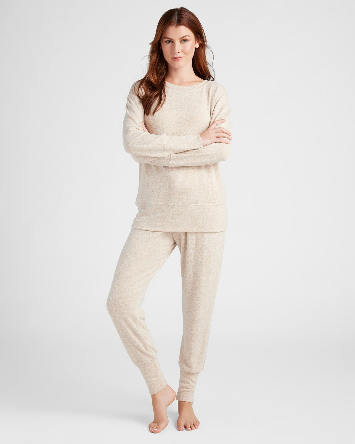 Oatmeal $|& SEAS Dreamy Hacci Pullover - SOF Full Front