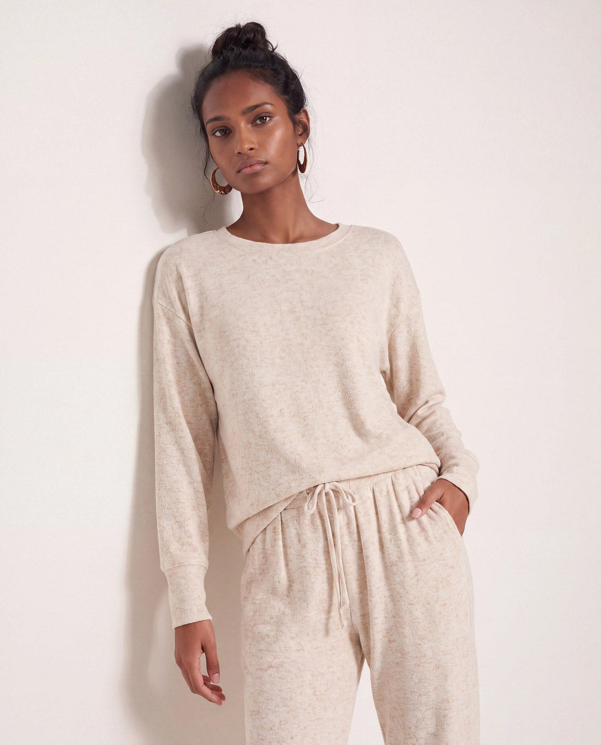 Oatmeal $|& SEAS Dreamy Hacci Pullover - SOF Front