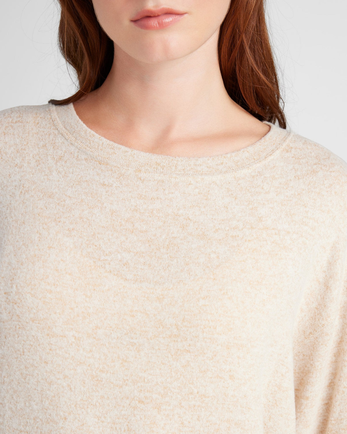 Oatmeal $|& SEAS Dreamy Hacci Pullover - SOF Detail