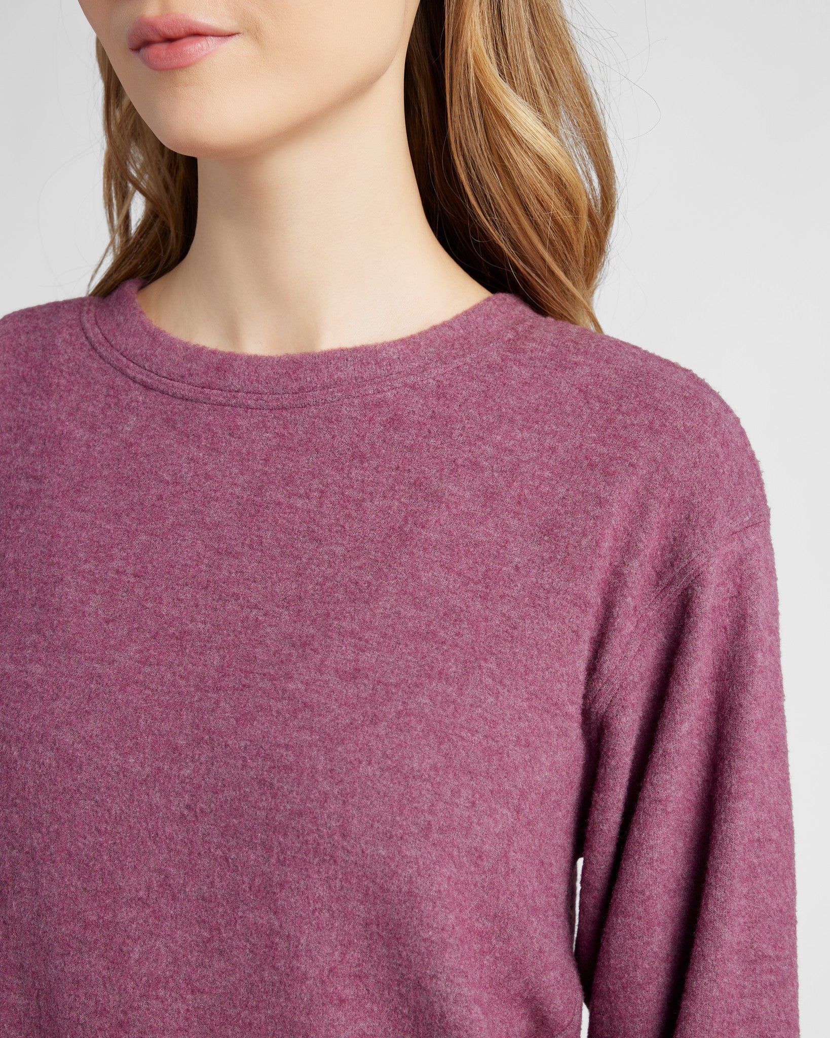 Vintage Plum $|& SEAS Dreamy Hacci Pullover - SOF Detail