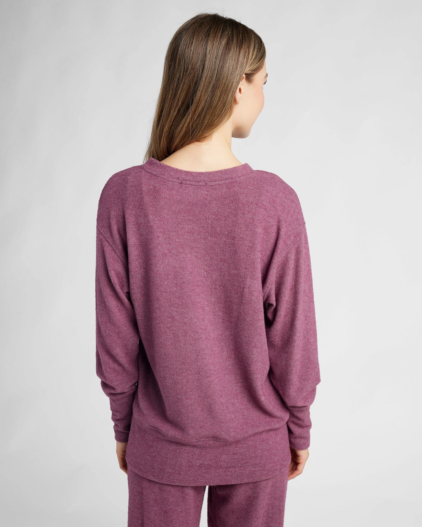 Vintage Plum $|& SEAS Dreamy Hacci Pullover - SOF Back