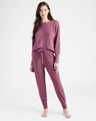 Vintage Plum $|& SEAS Dreamy Hacci Lounge Jogger - SOF Full Front