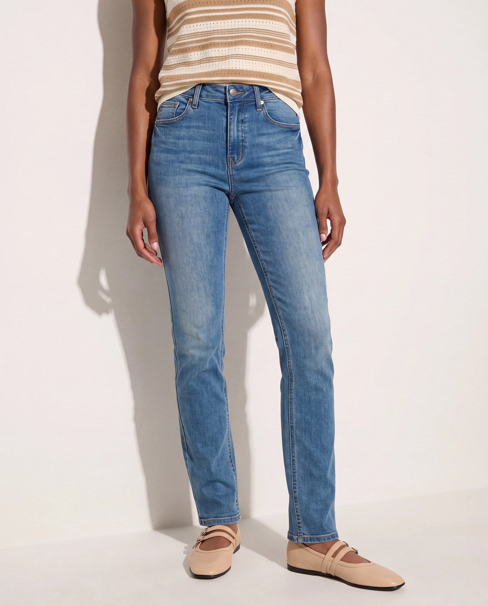 Medium Wash $|& SEAS Mariah Bootcut Jeans - SOF Front