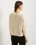 Cream $|& SEAS Sequin Crewneck Sweater - SOF Back