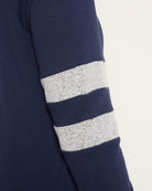 Navy/H. Grey $|& SEAS Shoreline Varsity Cozy Top - VOF Front