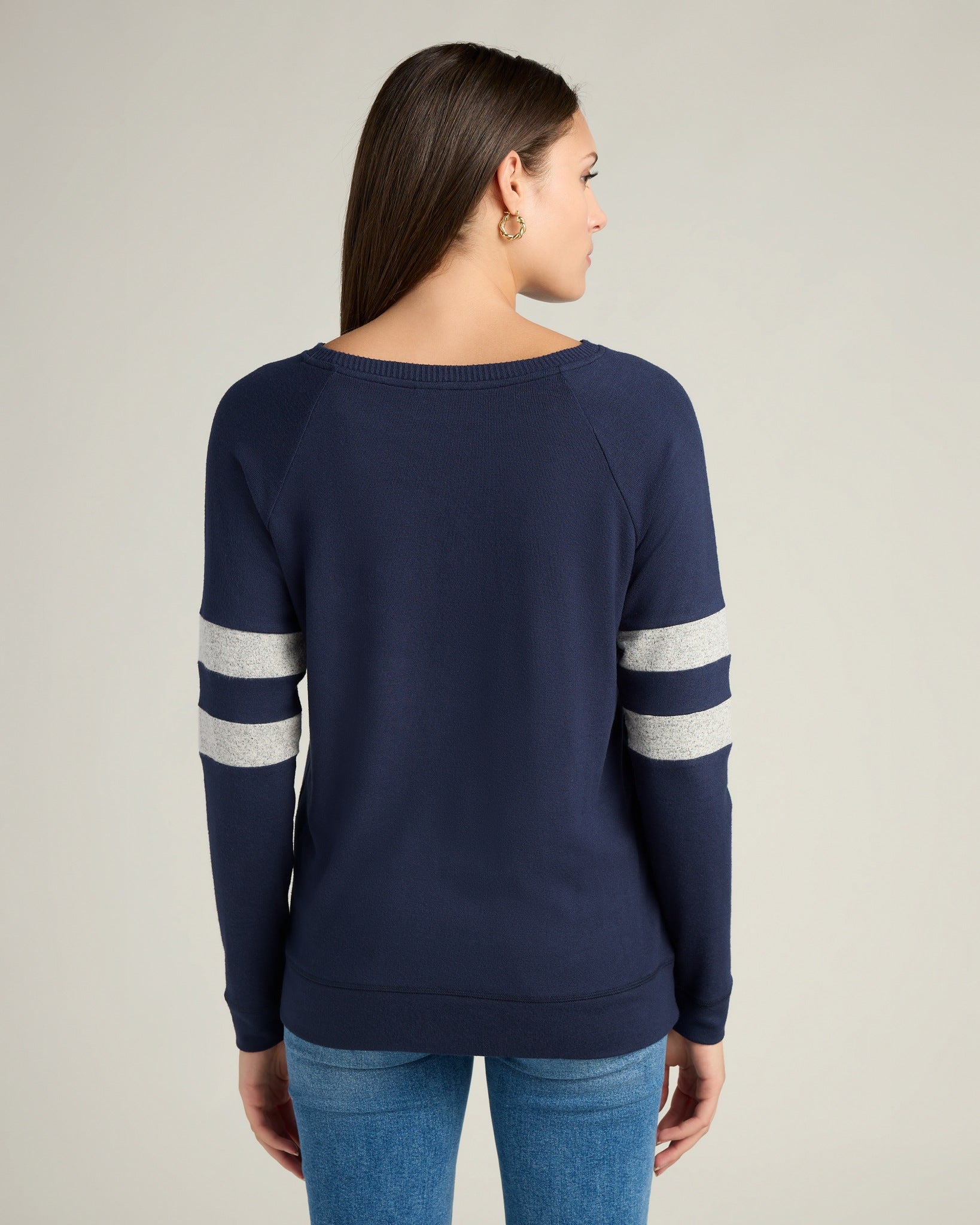 Navy/H. Grey $|& SEAS Shoreline Varsity Cozy Top - SOF Back
