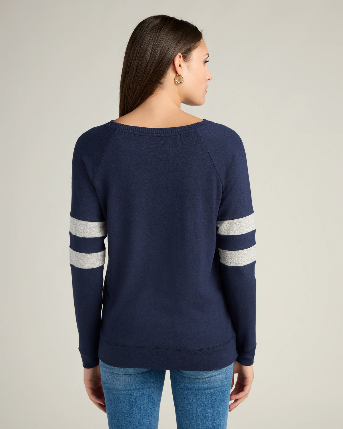 Navy/H. Grey $|& SEAS Shoreline Varsity Cozy Top - SOF Back