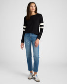 Black/Cream $|& SEAS Shoreline Varsity Cozy Top - UGC On Fig