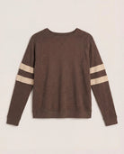 Heather Dark Chocolate/Heather Oatmeal $|& SEAS Shoreline Varsity Cozy Top - Hanger Detail