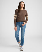 Heather Dark Chocolate/Heather Oatmeal $|& SEAS Shoreline Varsity Cozy Top - SOF Full Front