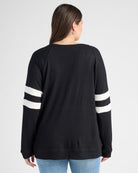 Black/Cream $|& SEAS Shoreline Varsity Cozy Top - SOF Back
