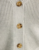 Heather Grey $|& SEAS Coastal V-Neck Cardigan - SOF Detail