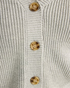 Heather Grey $|& SEAS Coastal V-Neck Cardigan - SOF Detail