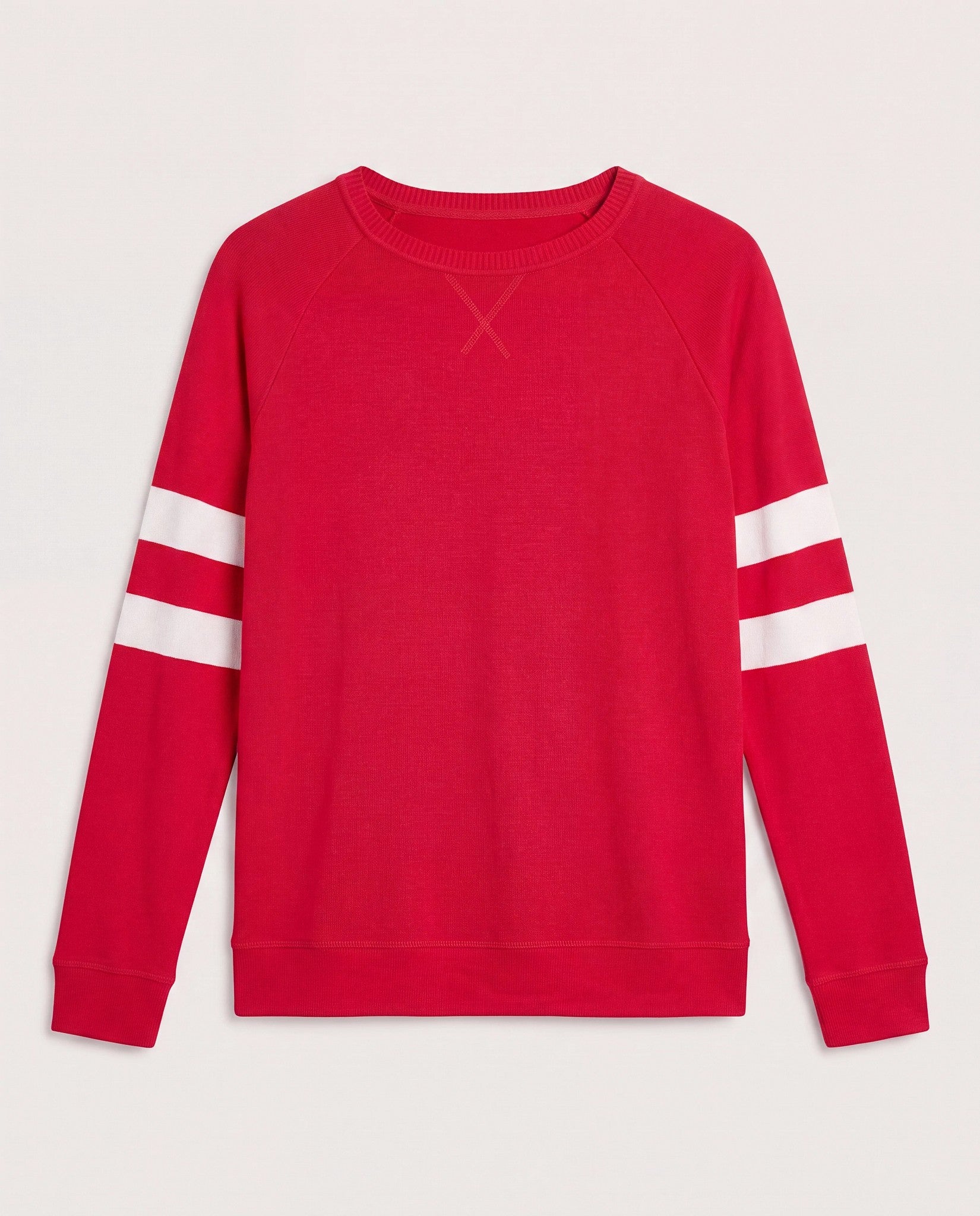 Chilipepper/Cream $|& SEAS Shoreline Varsity Cozy Top - Hanger Detail