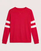 Chilipepper/Cream $|& SEAS Shoreline Varsity Cozy Top - Hanger Detail