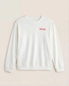 Cream $|& SEAS Shoreline Hacci "Love" Graphic Pullover - Hanger Detail