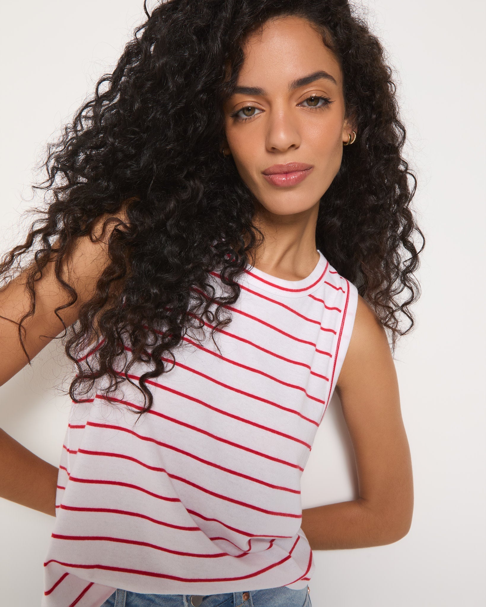 Cherry Stripe $|& SEAS Together Again Tank - SOF Full Front