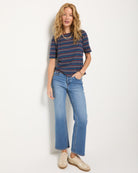 Mariner Midnight Multi Stripe $|& SEAS Seabreeze Boat Neck Puff Sleeve Tee - UGC On Fig