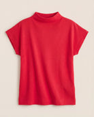 Cherry $|& SEAS Pier Funnel Neck Hacci Tee - Hanger Detail