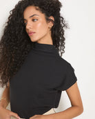 Black $|& SEAS Pier Funnel Neck Hacci Tee - SOF Full Front