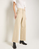 Birch $|& SEAS Salty Wide Leg Twill Cropped Pant - SOF Front