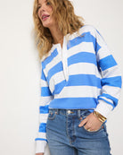 Clearwater Stripe $|& SEAS Dunes Henley Neck Sweatshirt - VOF Front