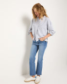 Mariner Midnight Stripe $|& SEAS Jetty Button Up Shirt - VOF Side