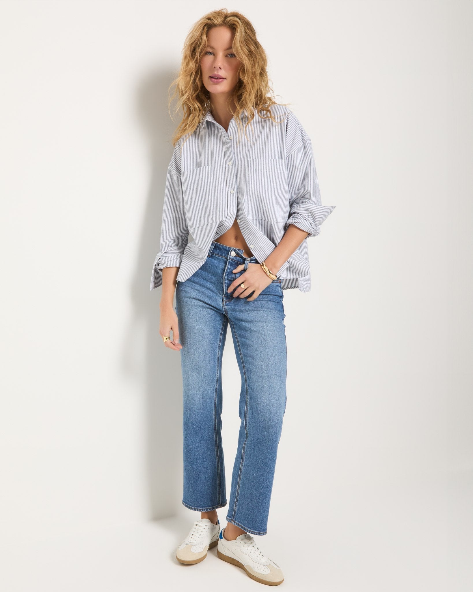 Mariner Midnight Stripe $|& SEAS Jetty Button Up Shirt - UGC On Fig