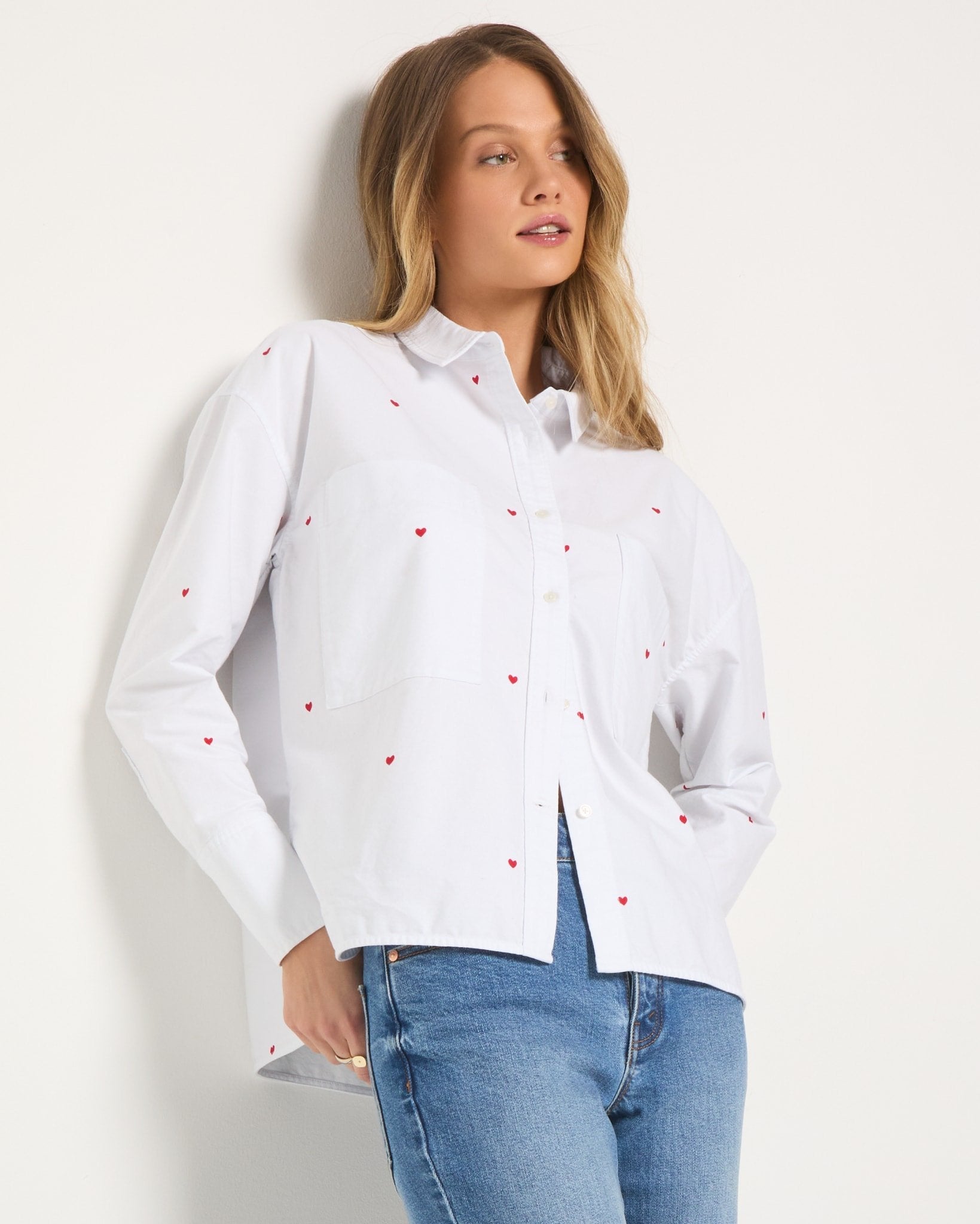 White Heart $|& SEAS Jetty Button Up Shirt - VOF Front