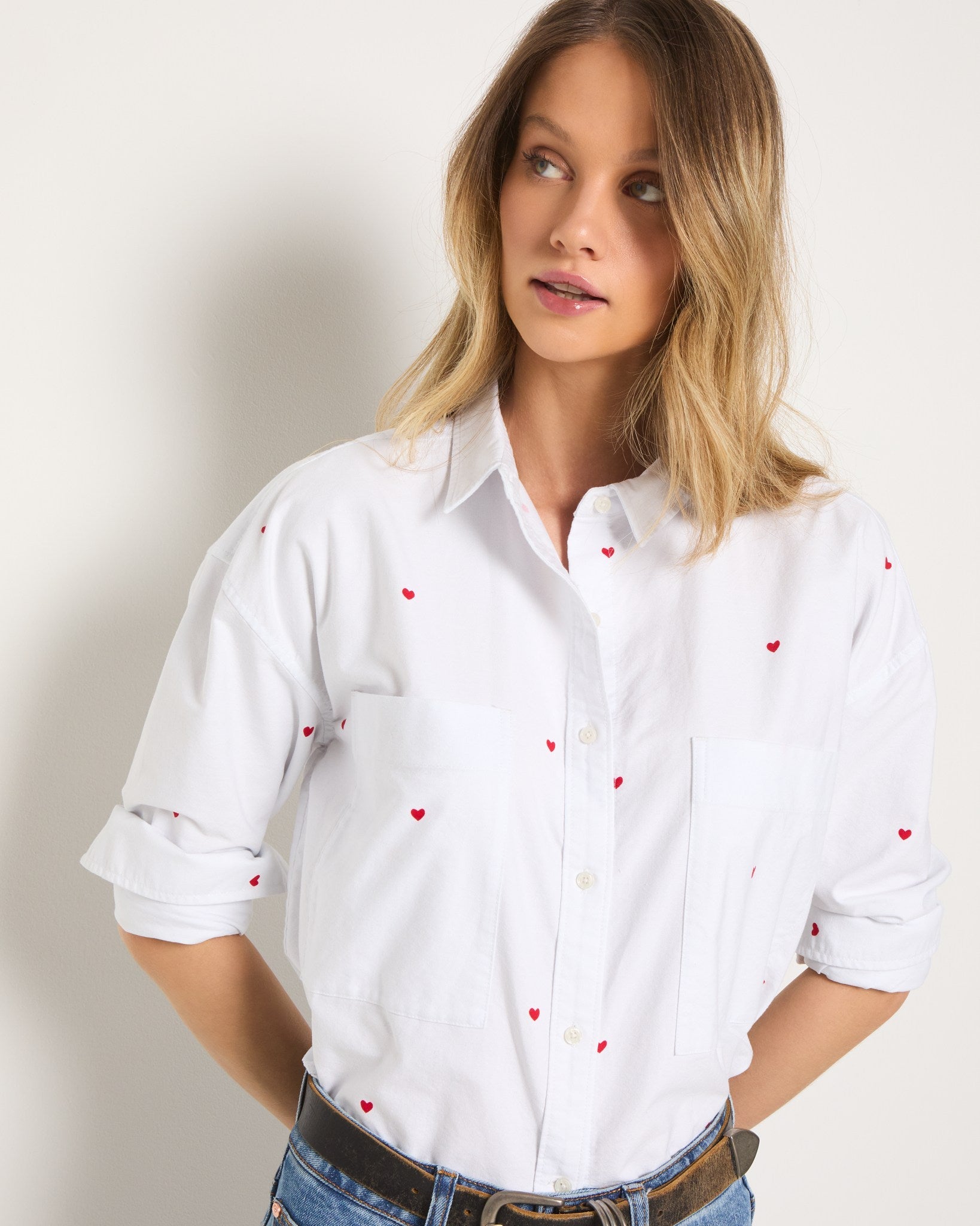 White Heart $|& SEAS Jetty Button Up Shirt - SOF Front