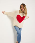 Birch $|& SEAS Amour Heart Crew Neck Sweater - SOF Full Front