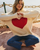 Birch $|& SEAS Amour Heart Crew Neck Sweater - SOF Side