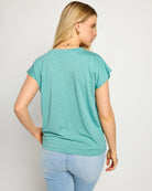 Seaglass $|& SEAS SoCal Short Sleeved Top - SOF Detail