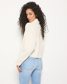 Cream $|& SEAS Stellar Cropped Drape Front Cardigan - SOF Full Front