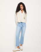 Cream $|& SEAS Stellar Cropped Drape Front Cardigan - UGC On Fig