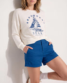 Cream $|& SEAS Star Hacci Graphic Crew - VOF Front