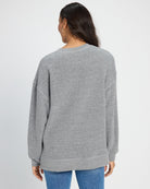 Heather Grey $|& SEAS Waves Step Hem Sweatshirt - SOF Back