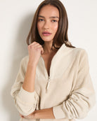 Washed Birch $|& SEAS Terra Half Zip Sweatshirt - SOF Front
