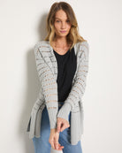 Blue Ash $|& SEAS Oasis Crochet Cardigan - SOF Full Front