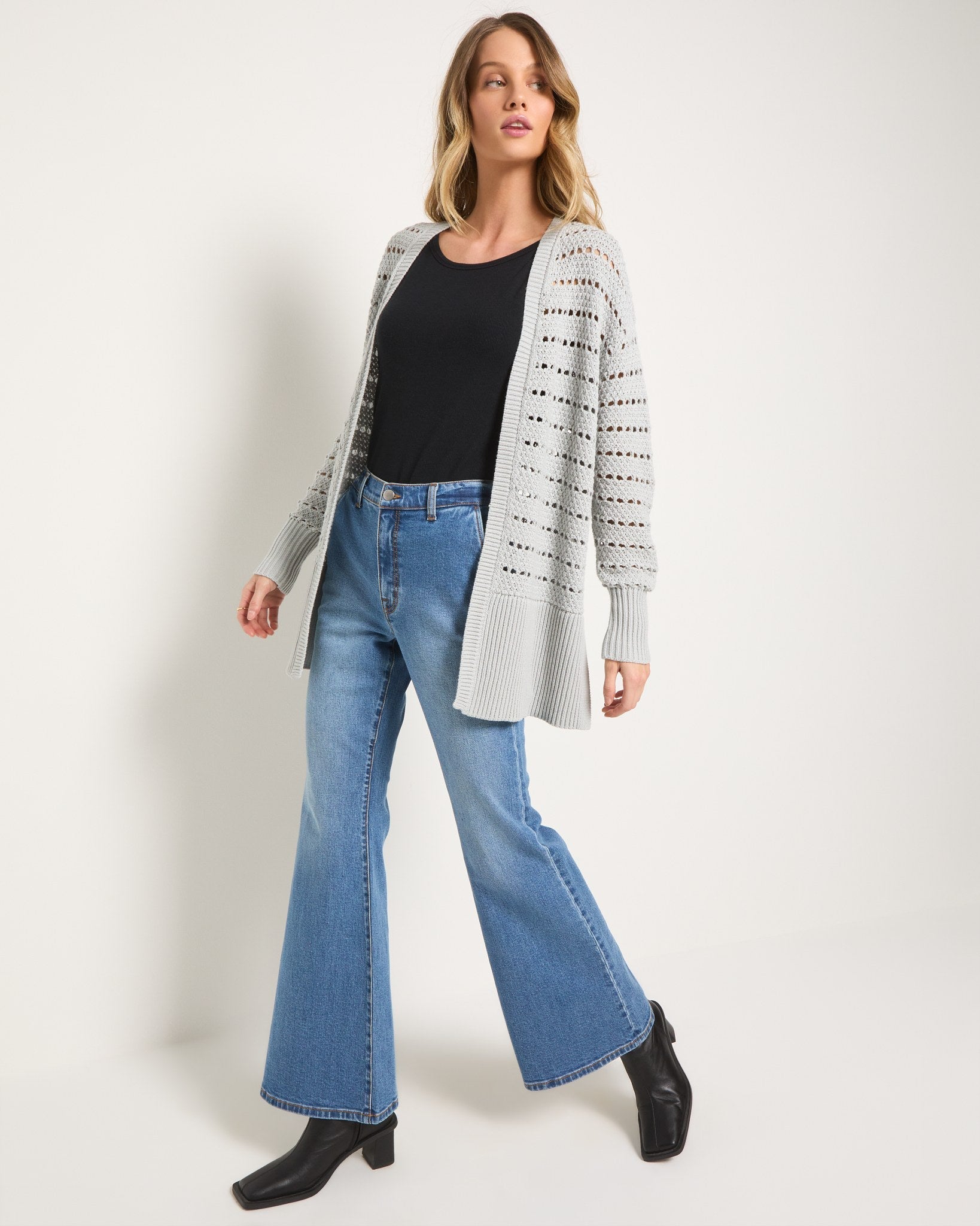 Blue Ash $|& SEAS Oasis Crochet Cardigan - UGC On Fig