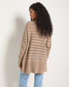 Dark Birch $|& SEAS Oasis Crochet Cardigan - SOF Back