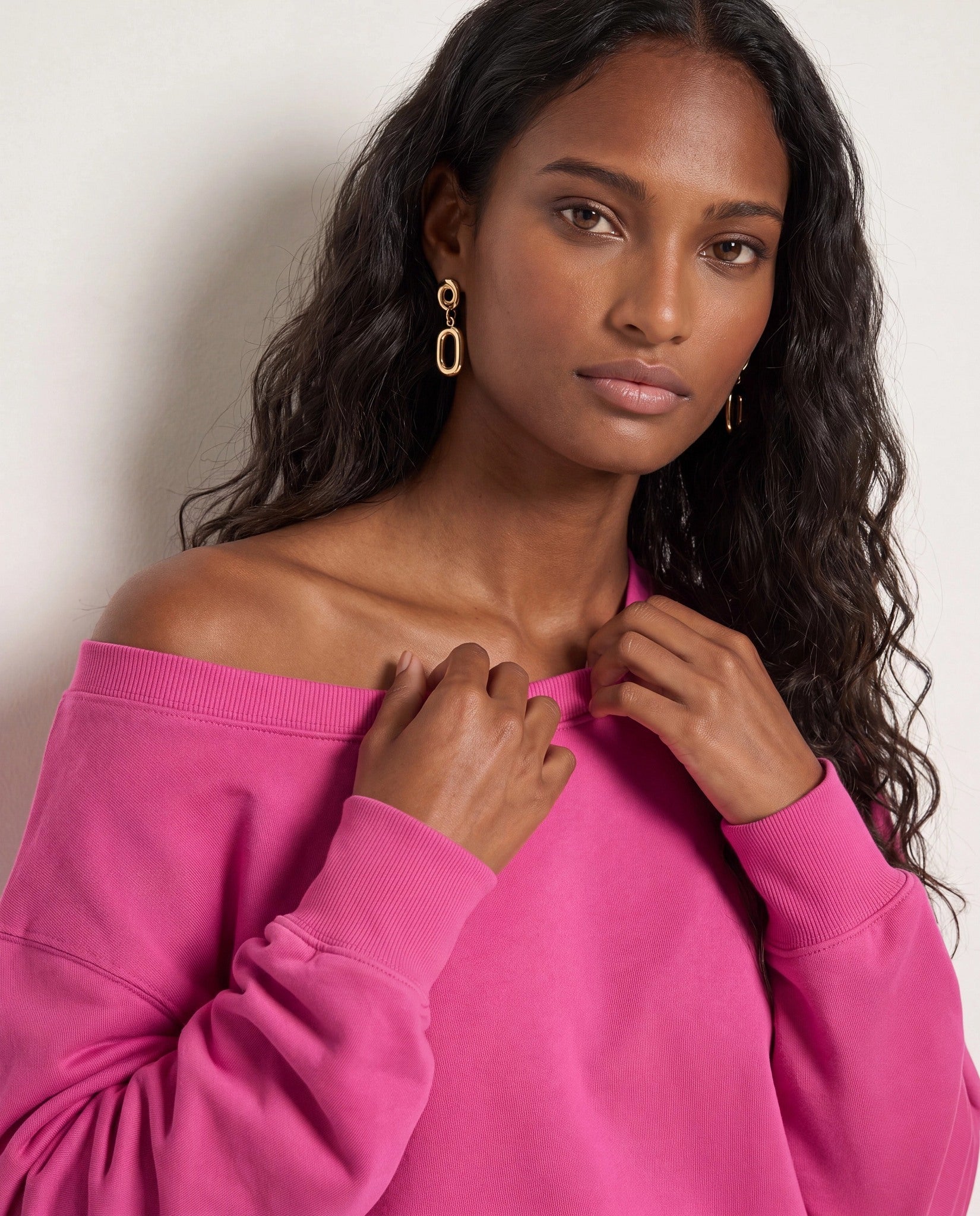 Rouge $|& SEAS Brooksville One Shoulder Sweatshirt - SOF Back