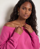 Rouge $|& SEAS Brooksville One Shoulder Sweatshirt - SOF Back