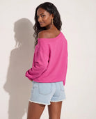 Rouge $|& SEAS Brooksville One Shoulder Sweatshirt - SOF Side