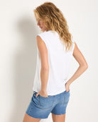 White $|& SEAS Sol V-Neck Tank - SOF Back