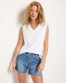 White $|& SEAS Sol V-Neck Tank - SOF Front