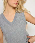 Heather Grey $|& SEAS Sol V-Neck Tank - UGC On Fig
