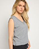Heather Grey $|& SEAS Sol V-Neck Tank - SOF Full Front