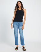 Black $|& SEAS Laurel Ribbed Shelf Bra Tank - UGC On Fig